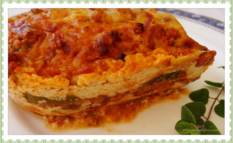 Vegetable lasagna with ground turkey