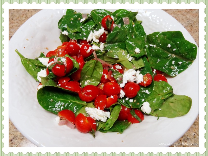 Cherry tomato spinach salad